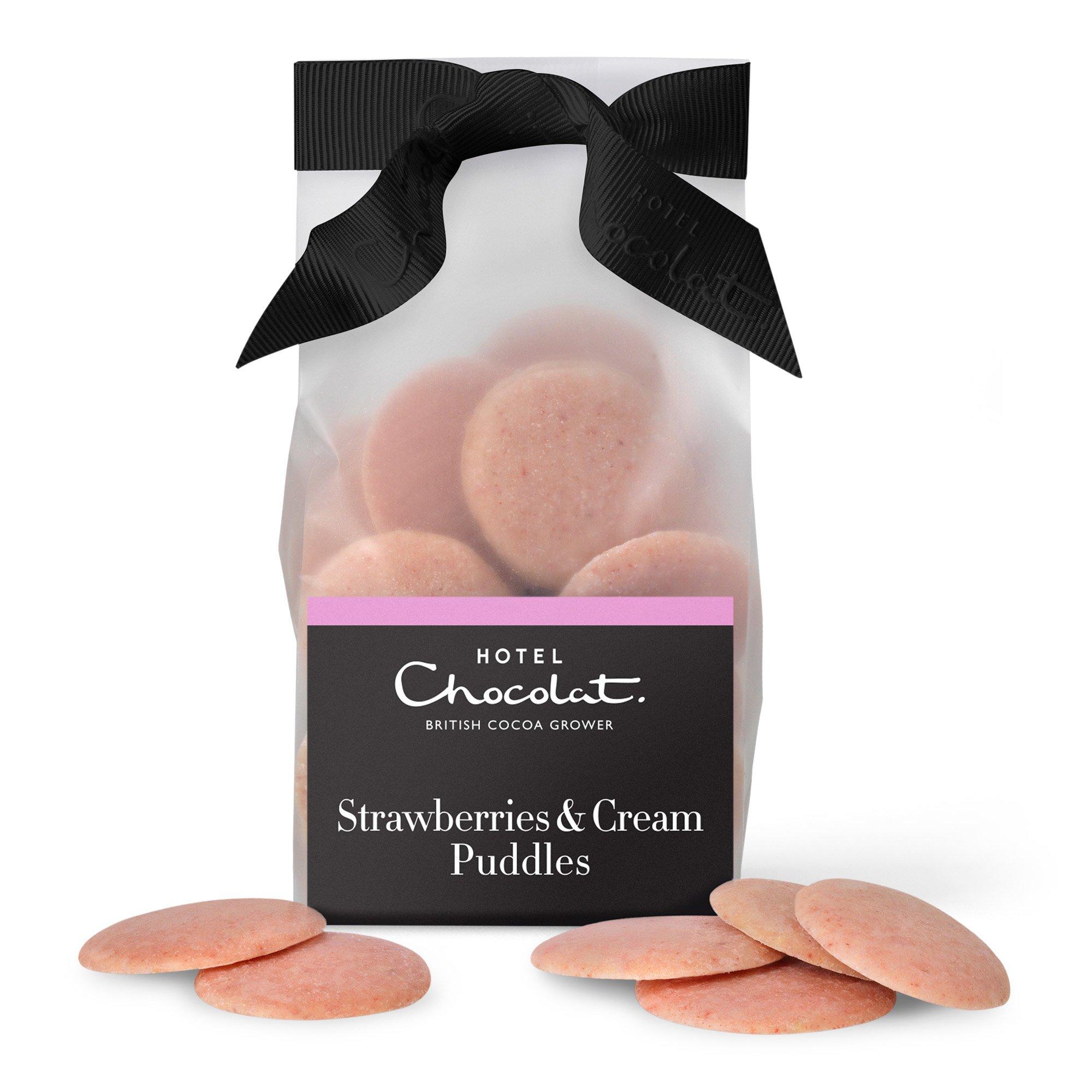 Strawberries & Cream Chocolate Puddles