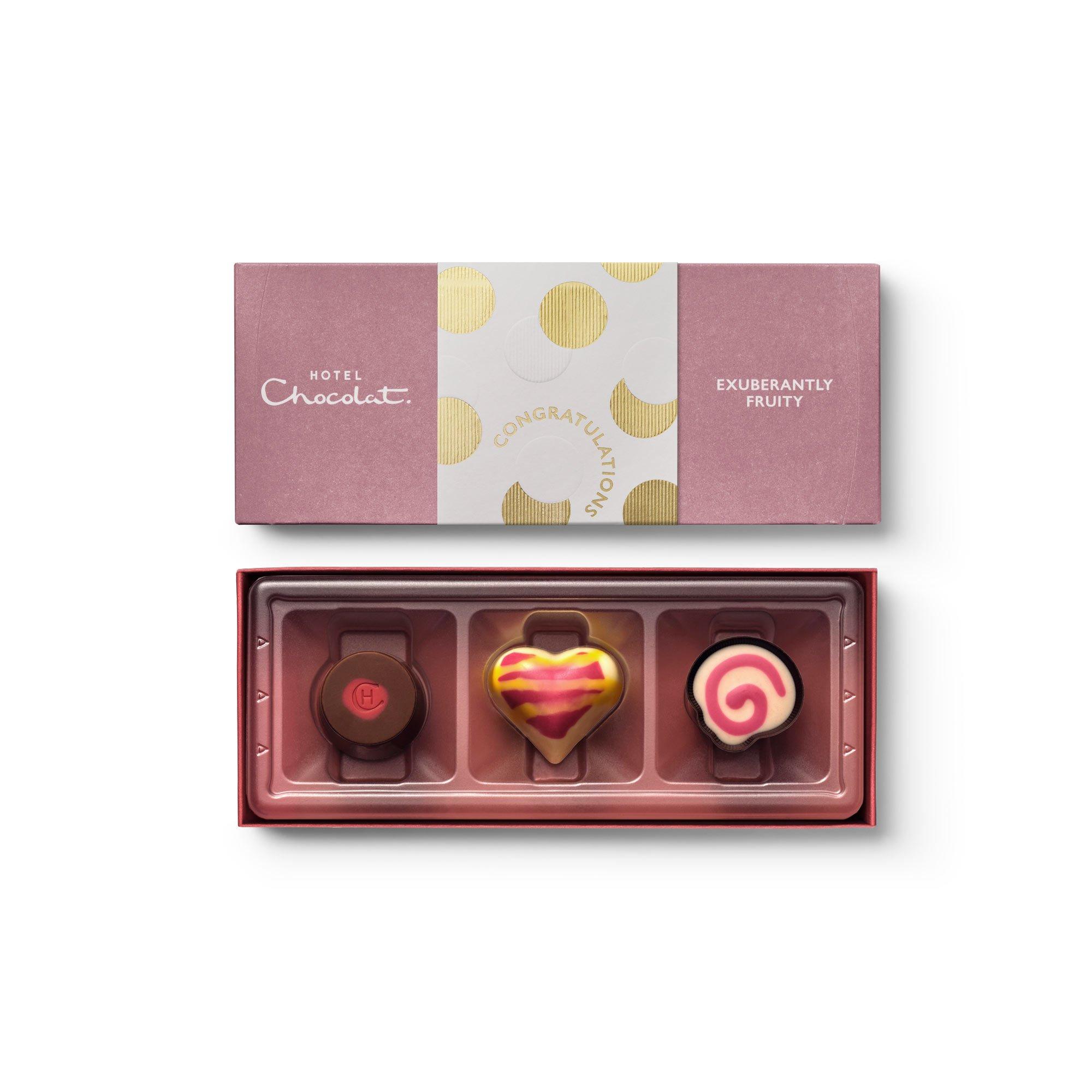 Congratulations Exuberantly Fruity Chocolate Box 3-Piece