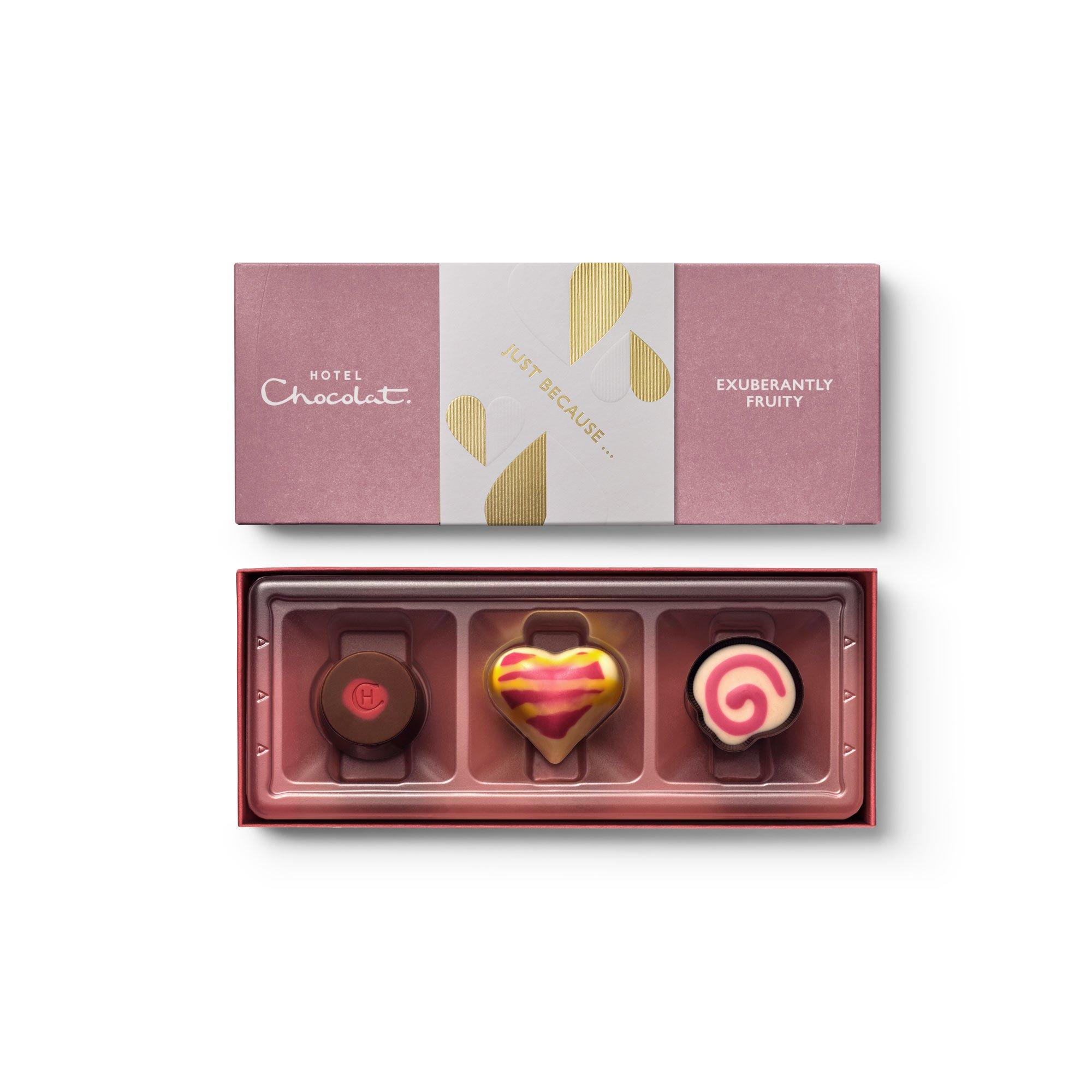 Just Because Exuberantly Fruity Chocolate Box 3-Piece