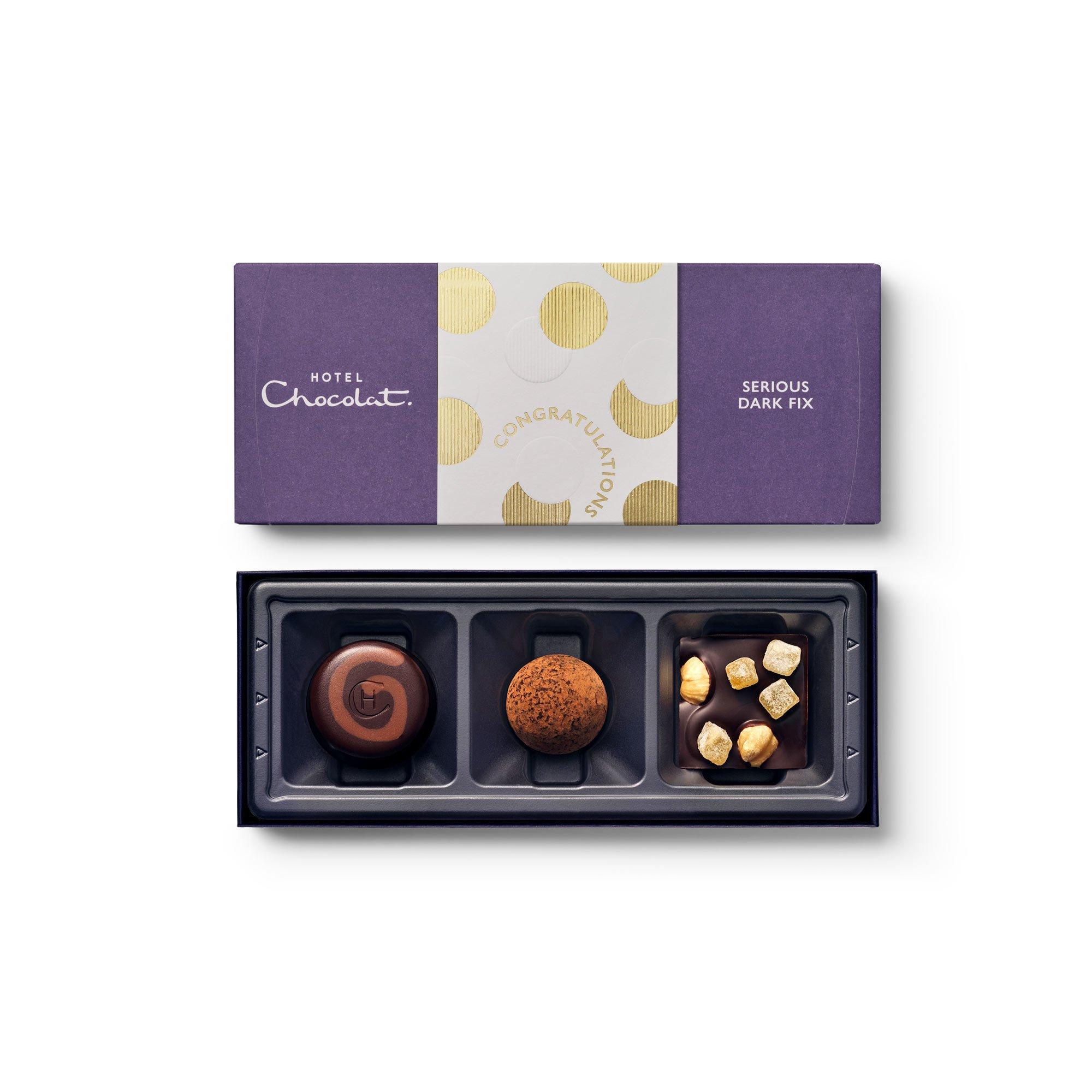 Congratulations Serious Dark Fix Chocolate Box 3-Piece