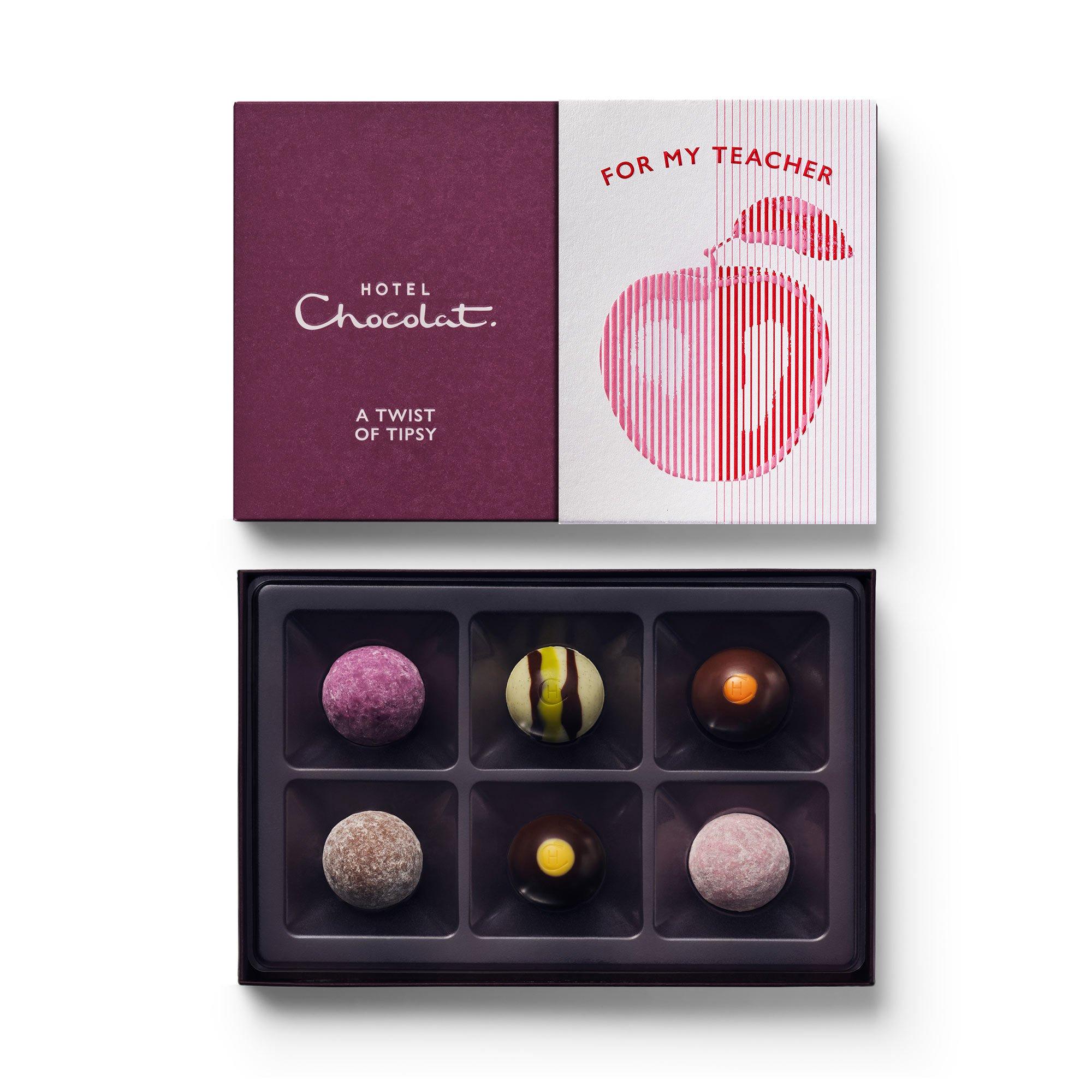 6 Piece Teacher's A Twist of Tipsy Chocolate Box 6-Piece