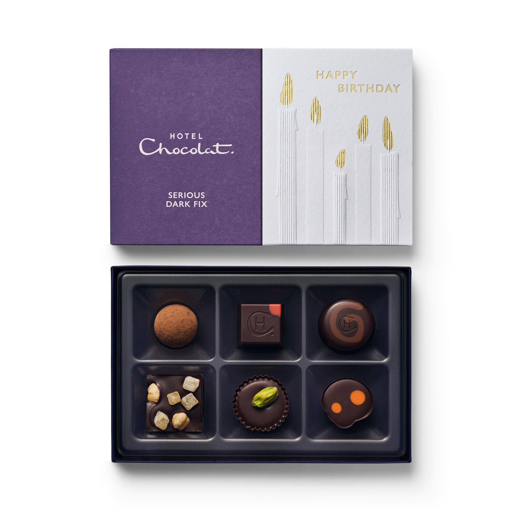 Happy Birthday Serious Dark Fix Chocolate Box 6-Piece