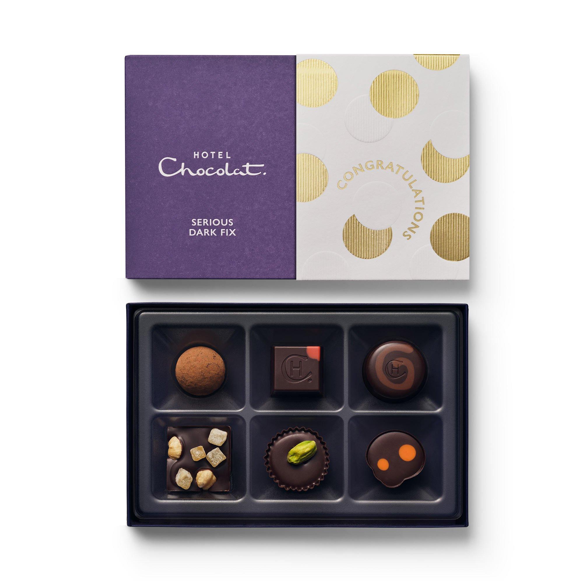 Congratulations Serious Dark Fix Chocolate Box 6-Piece