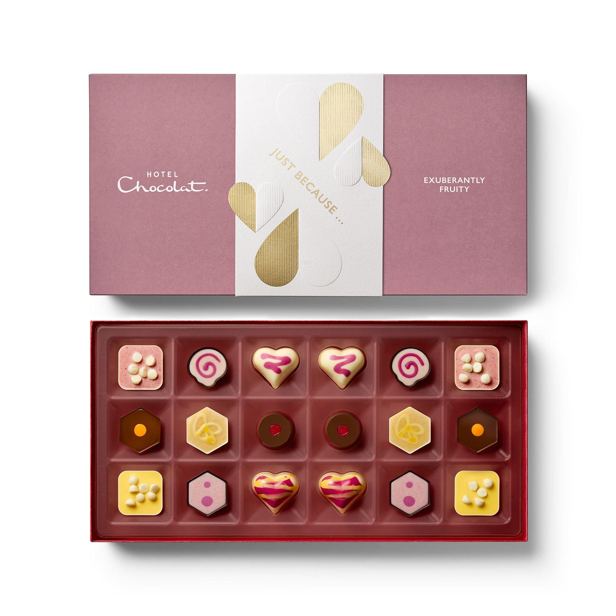 Just Because Exuberantly Fruity Chocolate Box 18-Piece