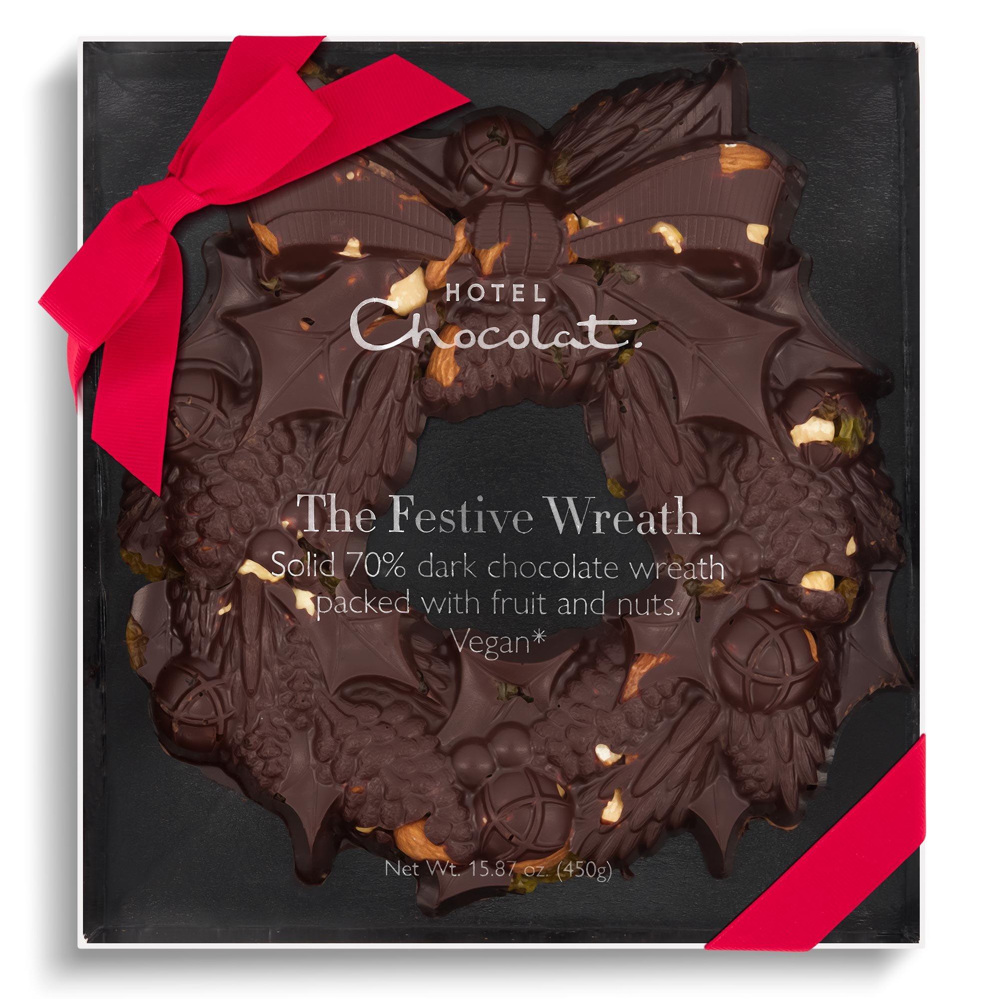 Large Dark Chocolate Festive Wreath