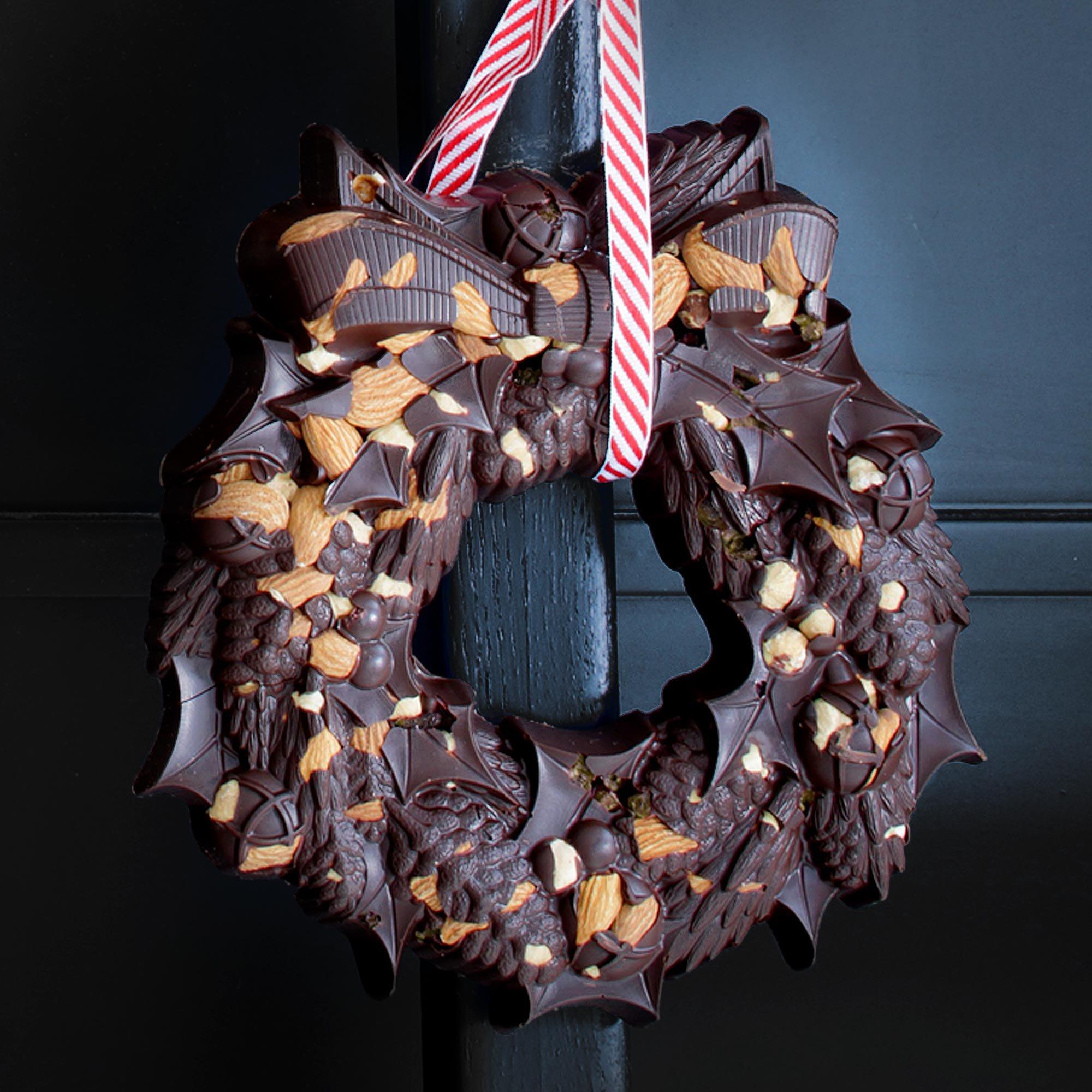 Large Dark Chocolate Festive Wreath