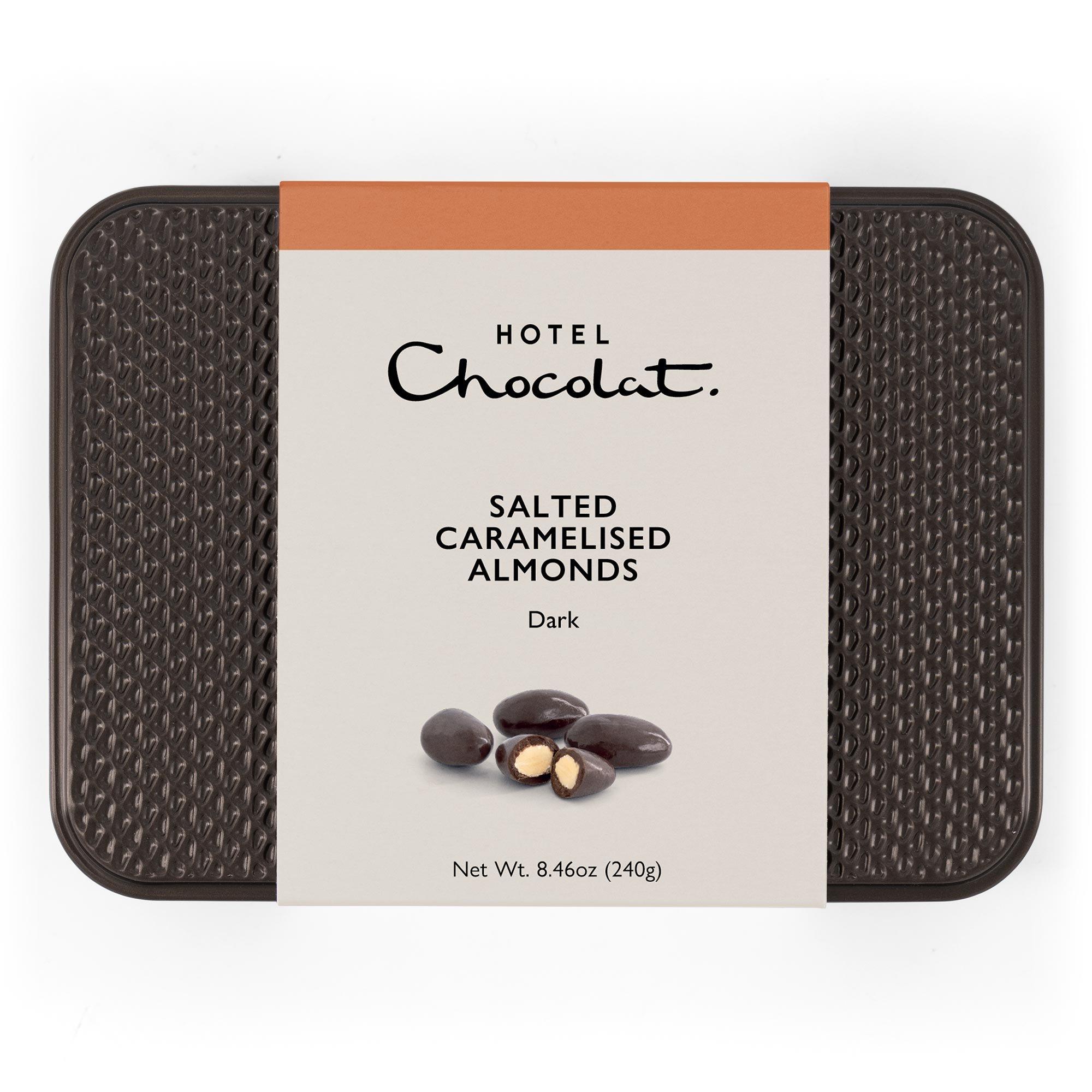 Dark Chocolate Salted Caramelised Almonds Gift Tin
