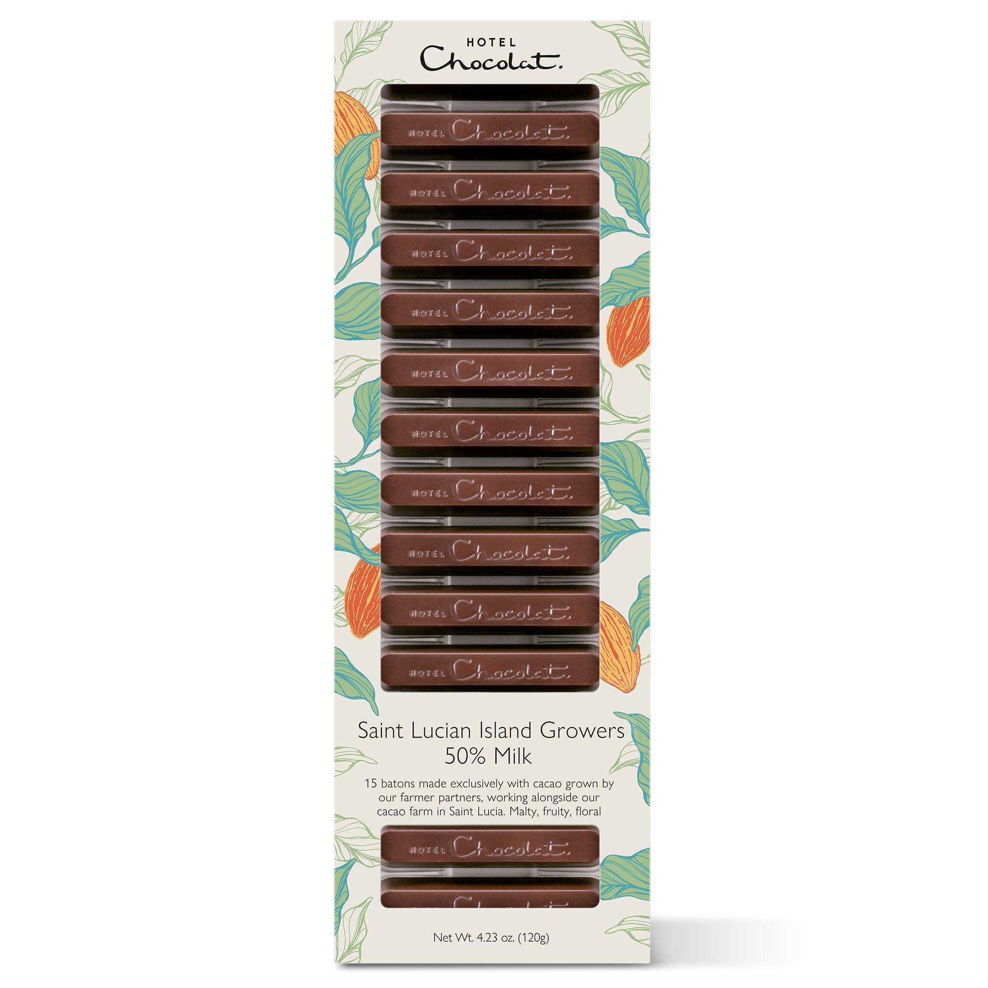 Saint Lucian Island Growers 50% Milk Chocolate Batons