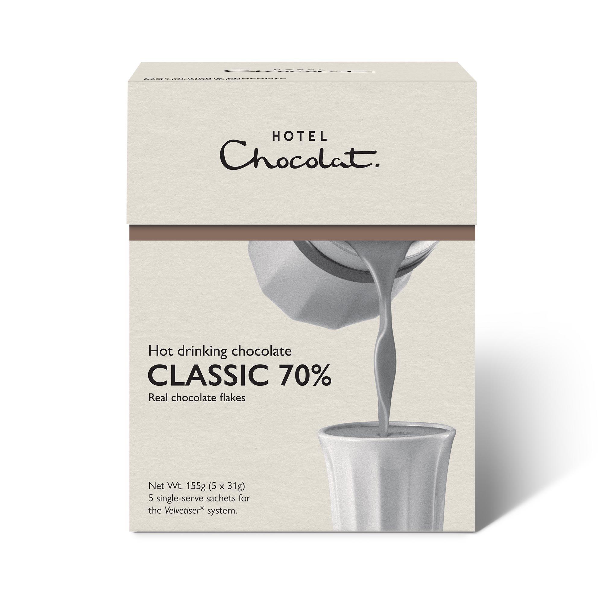 5 Classic 70% Hot Drinking Chocolate Sachets 