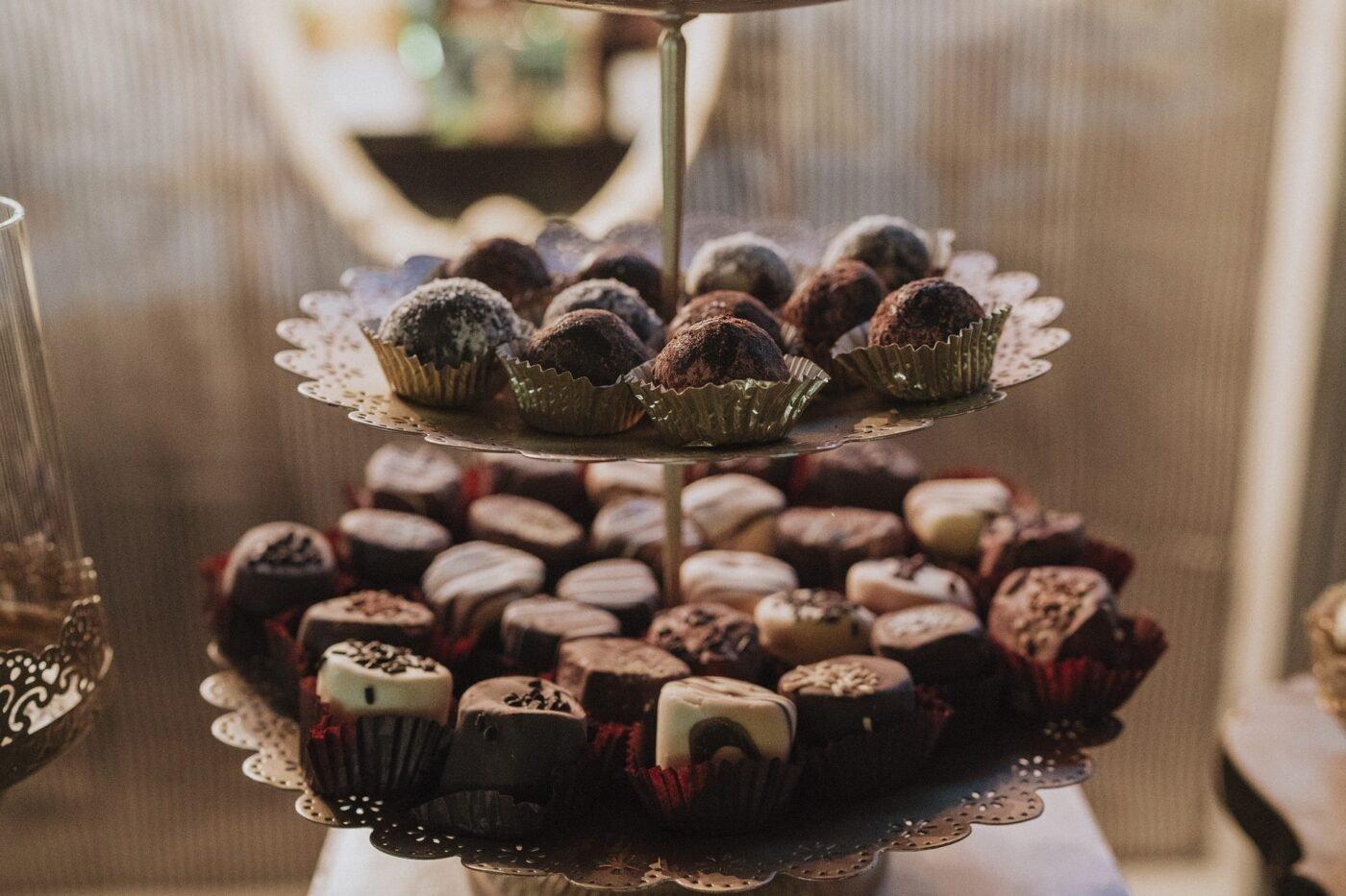 Chocolate-truffles-on-a-serving-tray